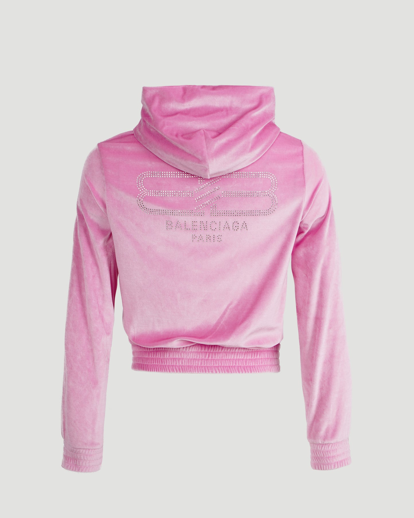 BB PARIS STRASS ZIP-UP HOODIE FITTED IN PINK