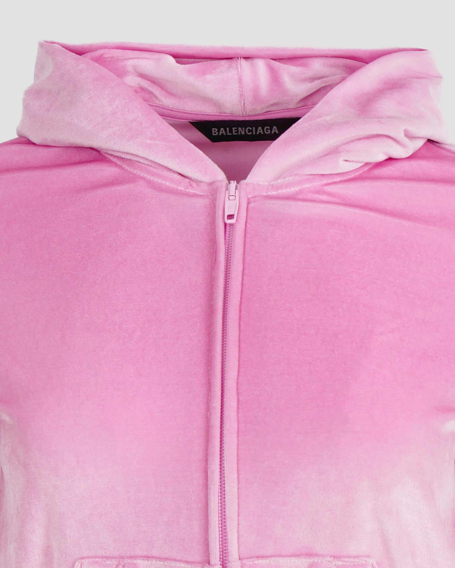 BB PARIS STRASS ZIP-UP HOODIE FITTED IN PINK