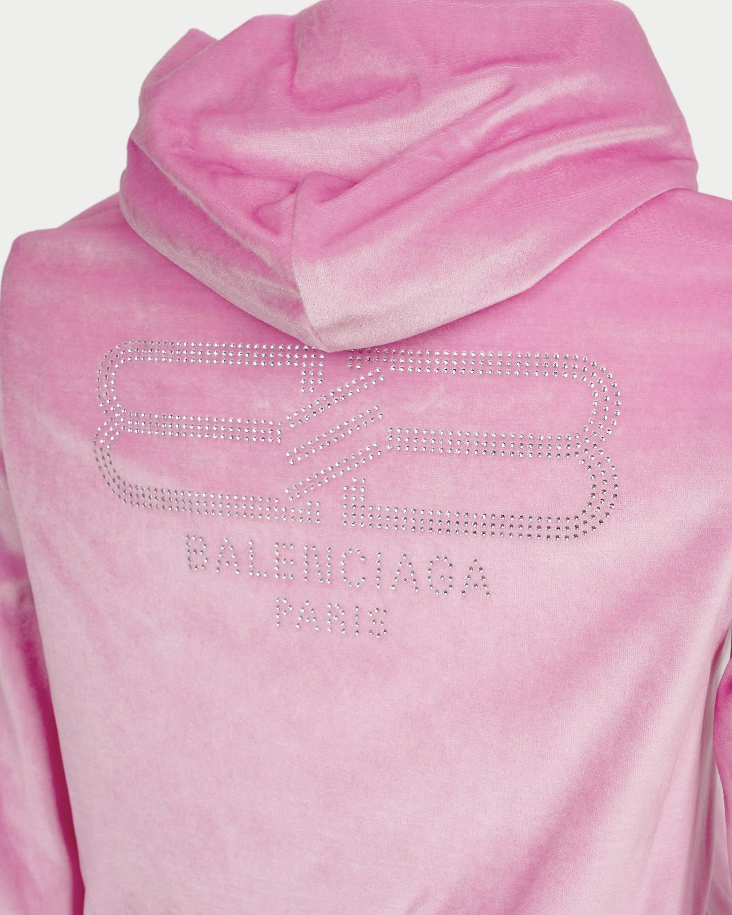 BB PARIS STRASS ZIP-UP HOODIE FITTED IN PINK