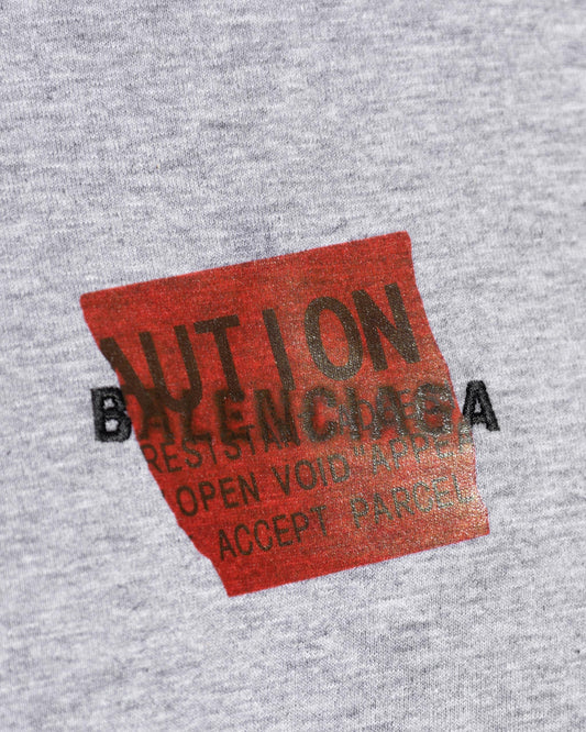 Taped Balenciaga Back T-Shirt Medium Fit in Heather Grey