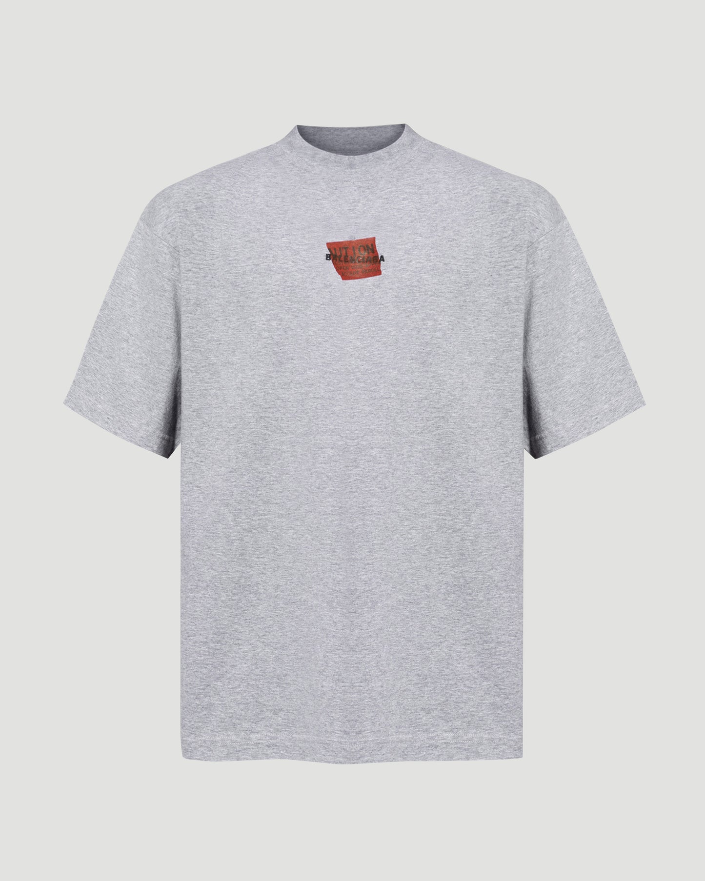 Taped Balenciaga Back T-Shirt Medium Fit in Heather Grey