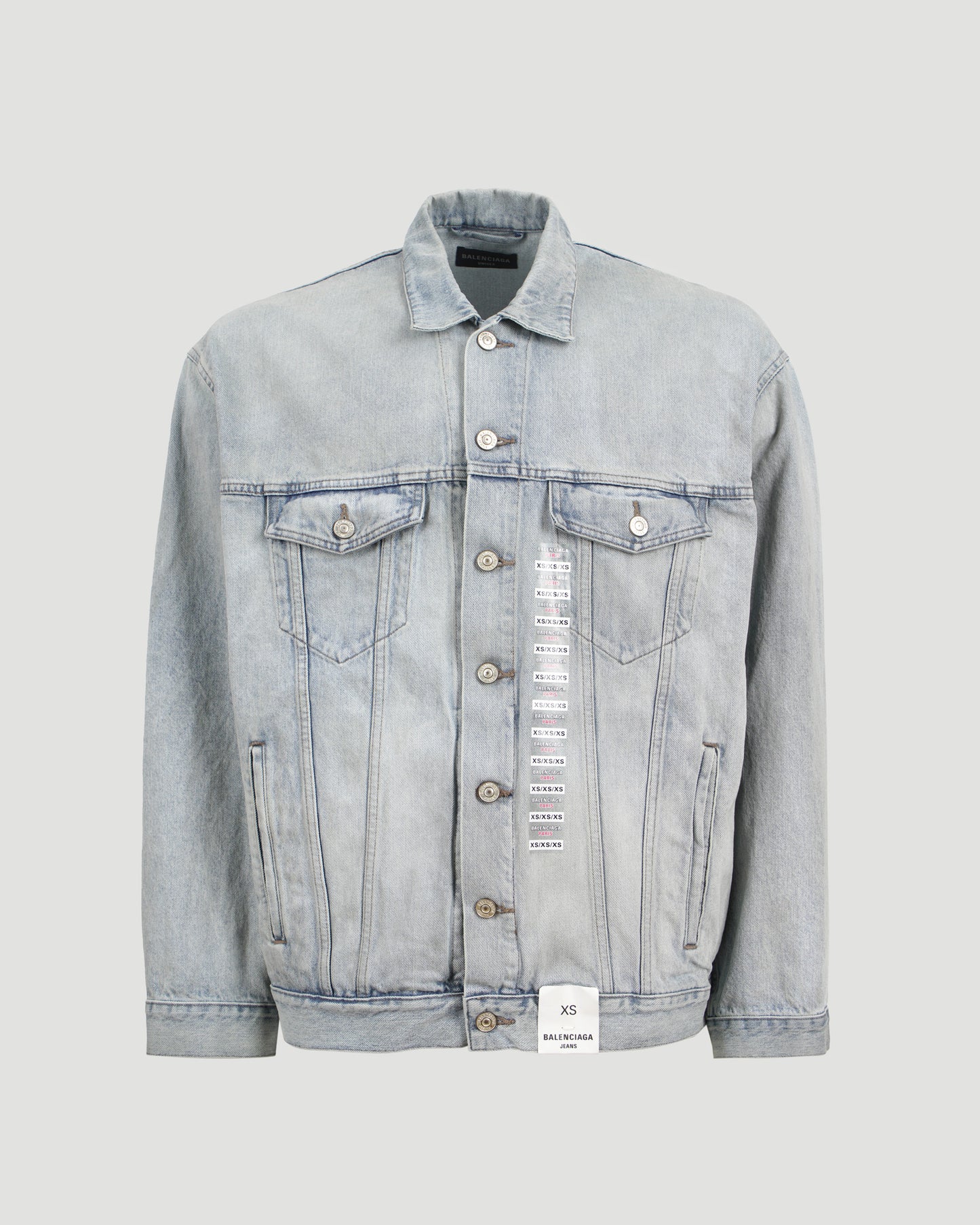 OVERSIZED STICKER STRIPE DENIM JACKET