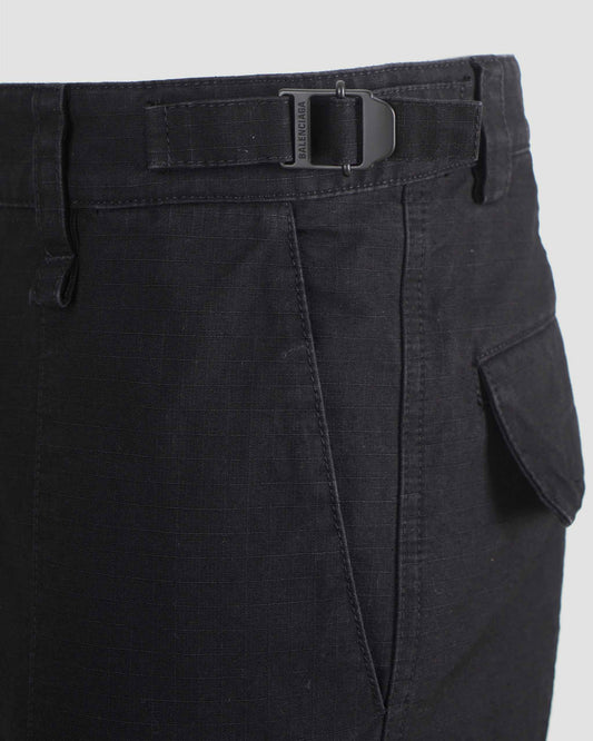 FLARED CARGO PANTS IN BLACK