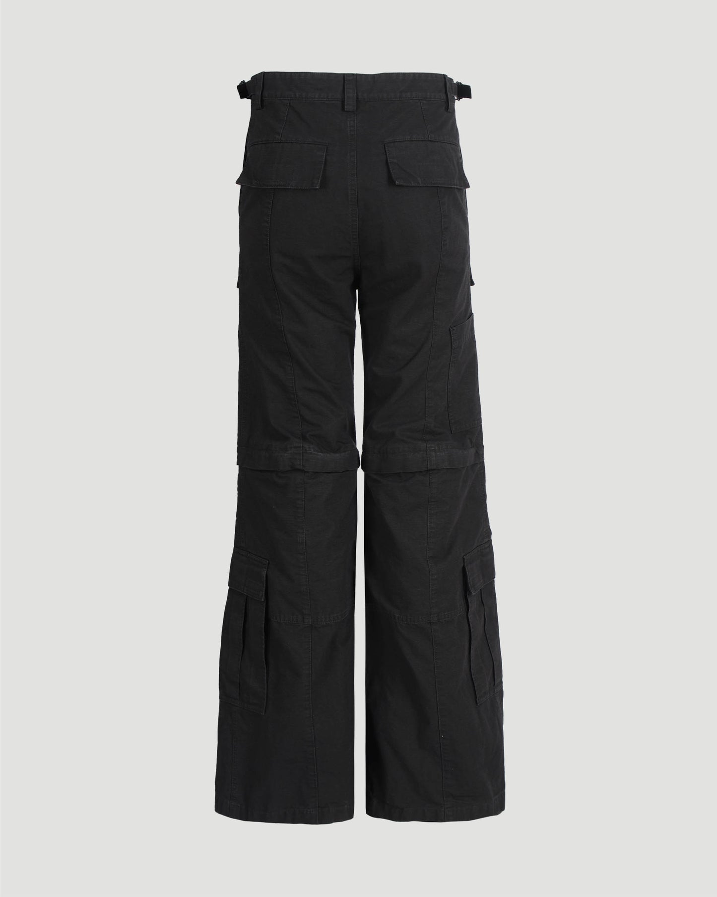 FLARED CARGO PANTS IN BLACK