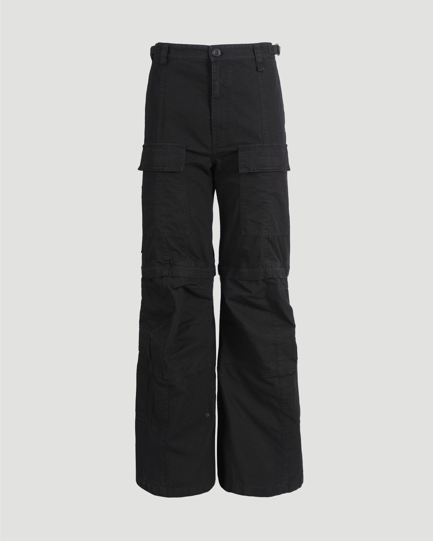 FLARED CARGO PANTS IN BLACK