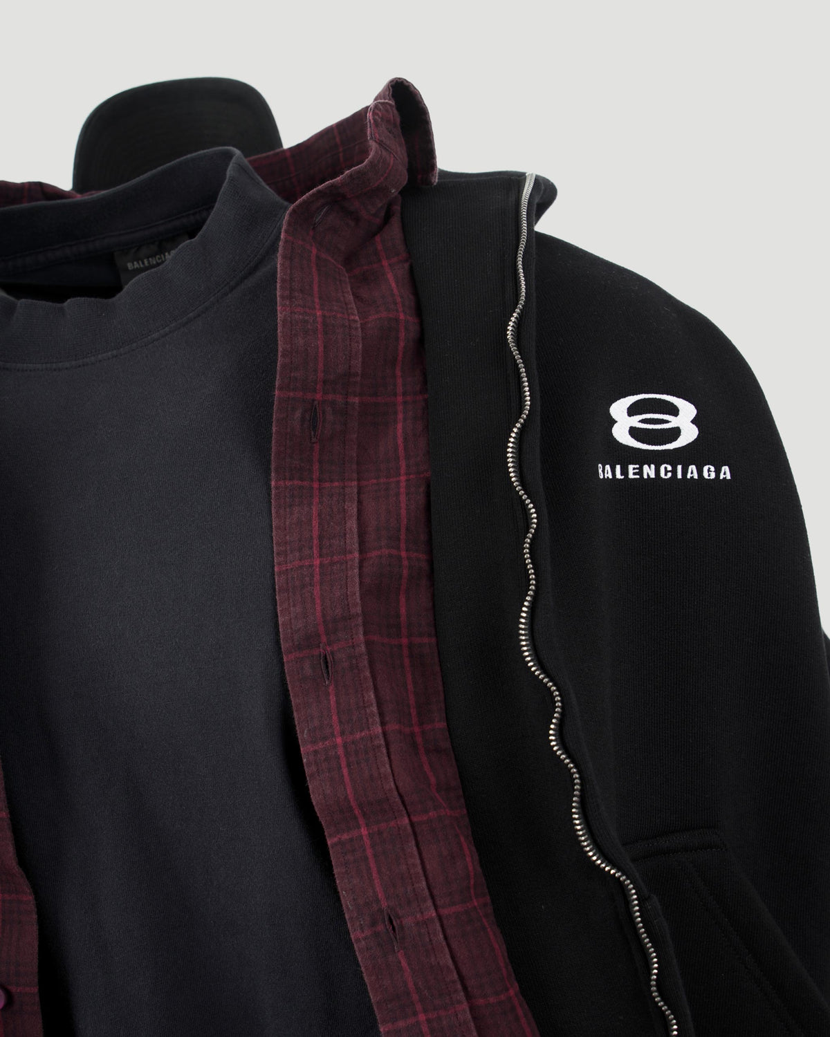 Balenciaga Unity Sports Icon Layered Hoodie in Black — product photo 4