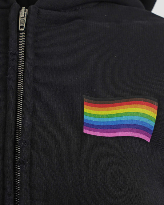 DISTRESSED HOODIE IN FADED BLACK