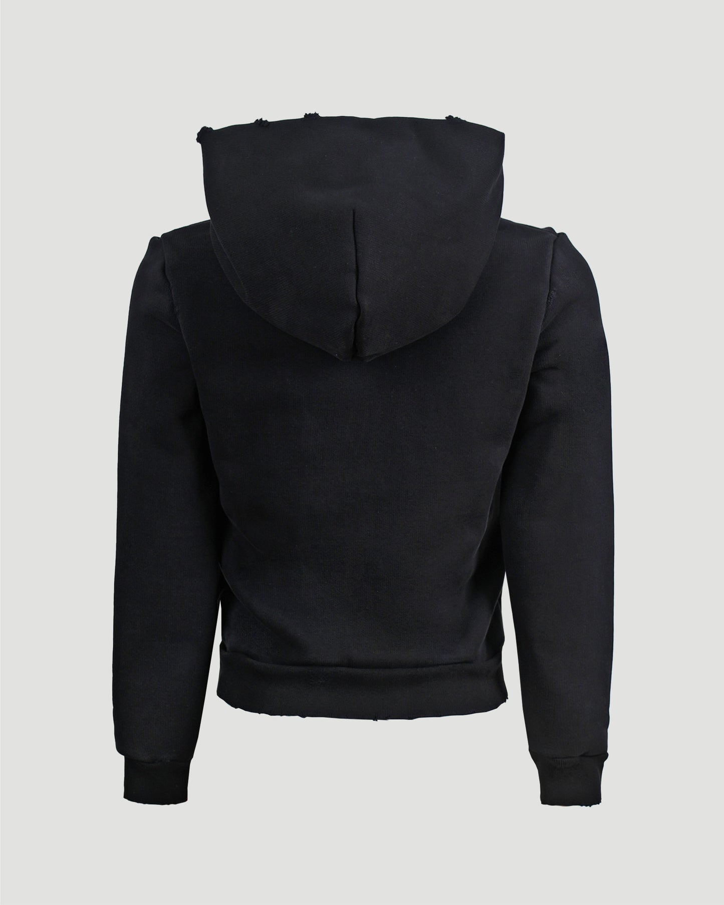 DISTRESSED HOODIE IN FADED BLACK