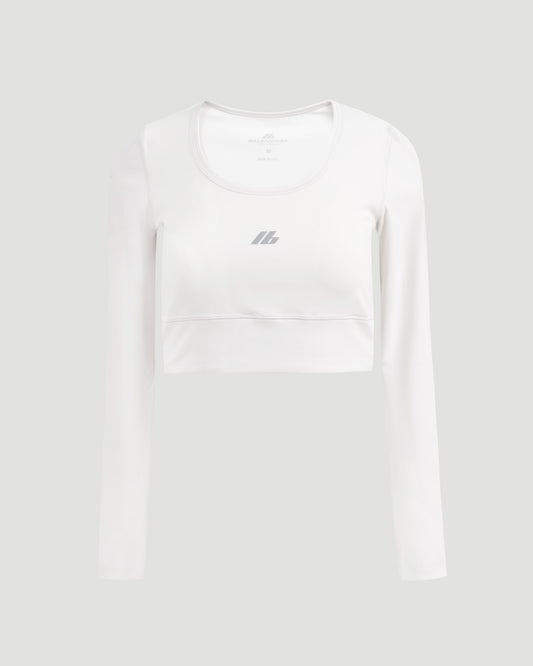 ACTIVEWEAR LONG SLEEVE SPORTS BRA IN WHITE