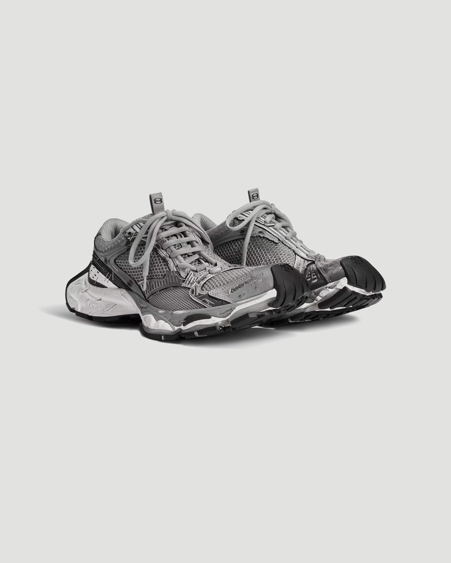 Stapler Sneakers in Grey And Silver