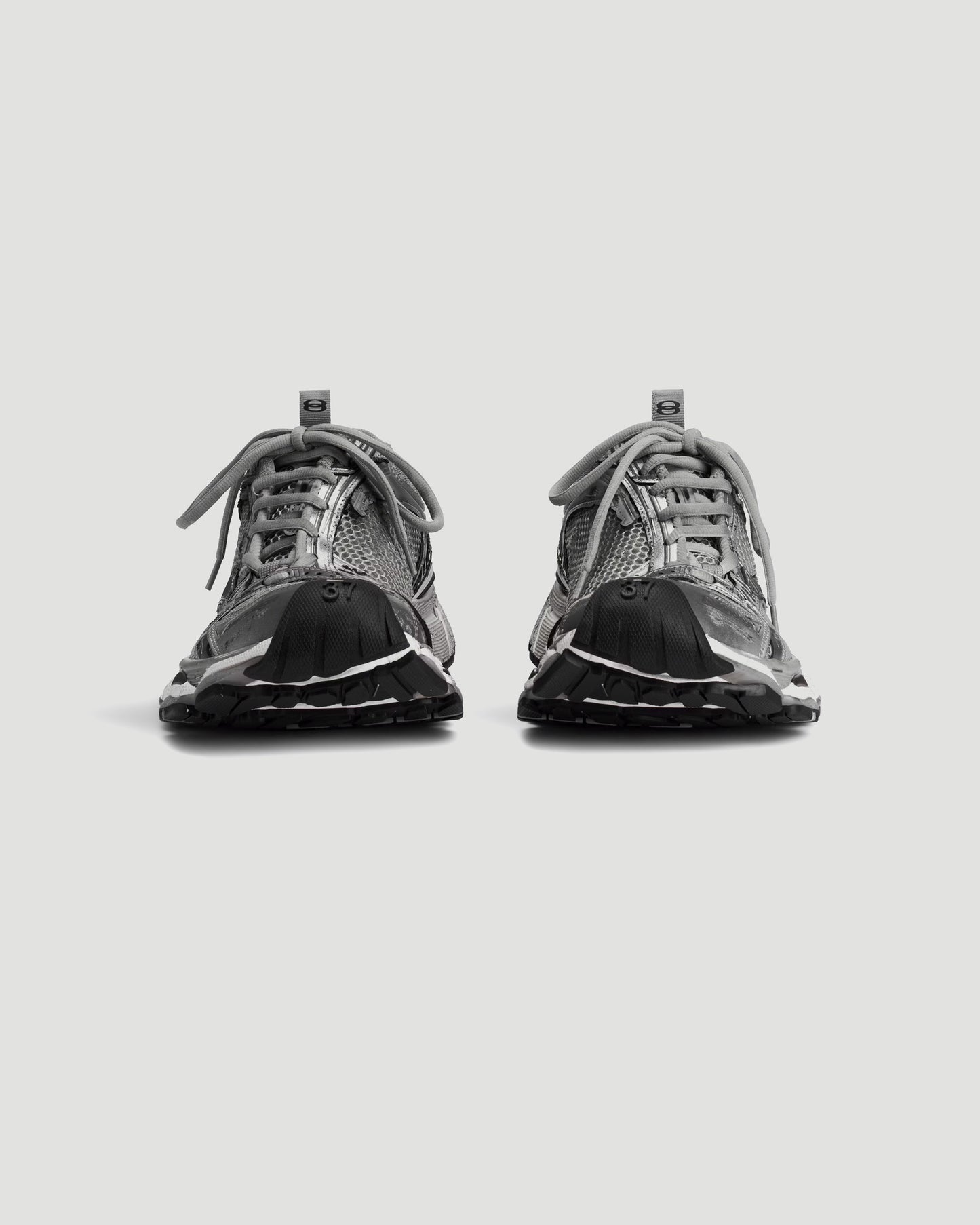 Stapler Sneakers in Grey And Silver