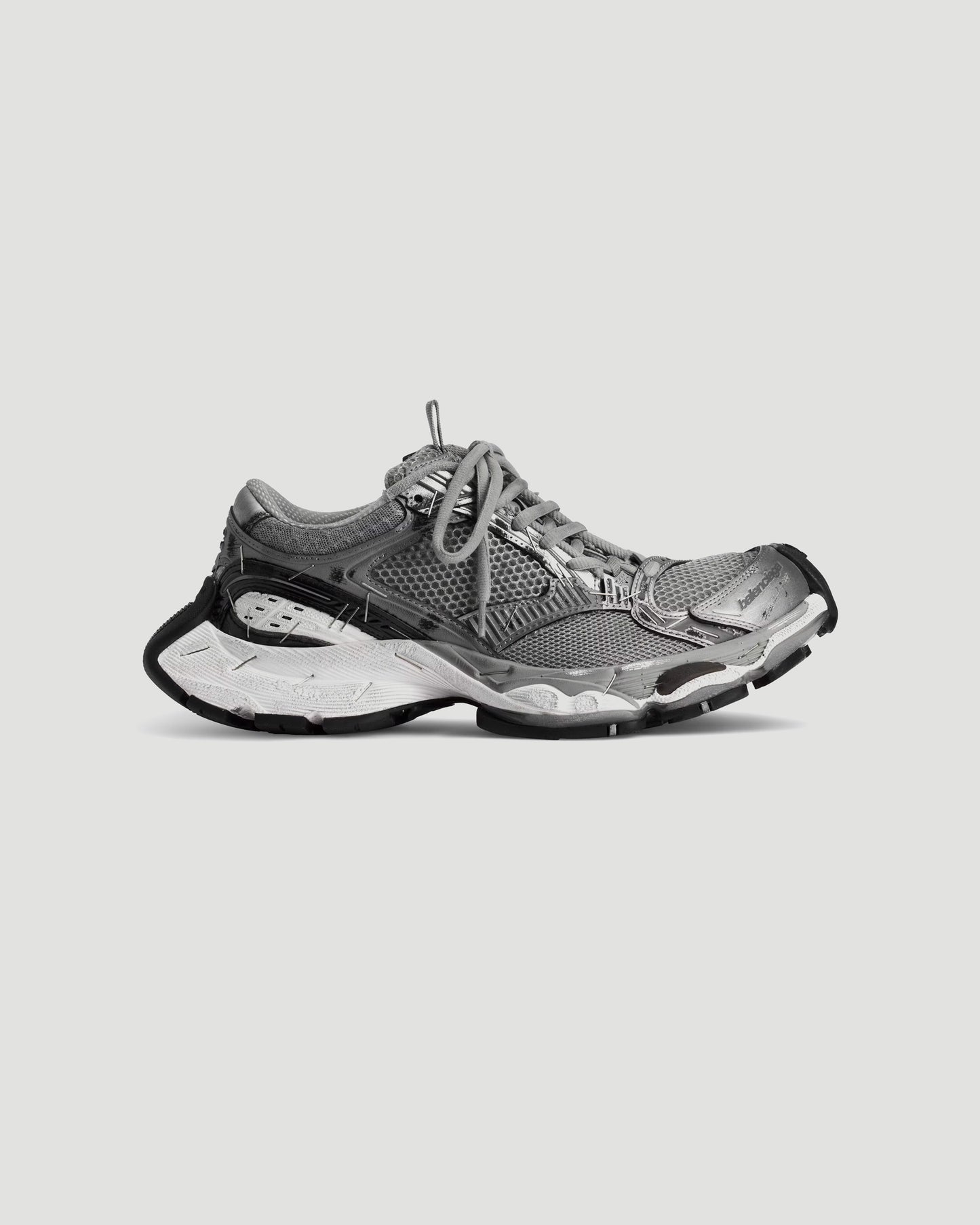 Stapler Sneakers in Grey And Silver
