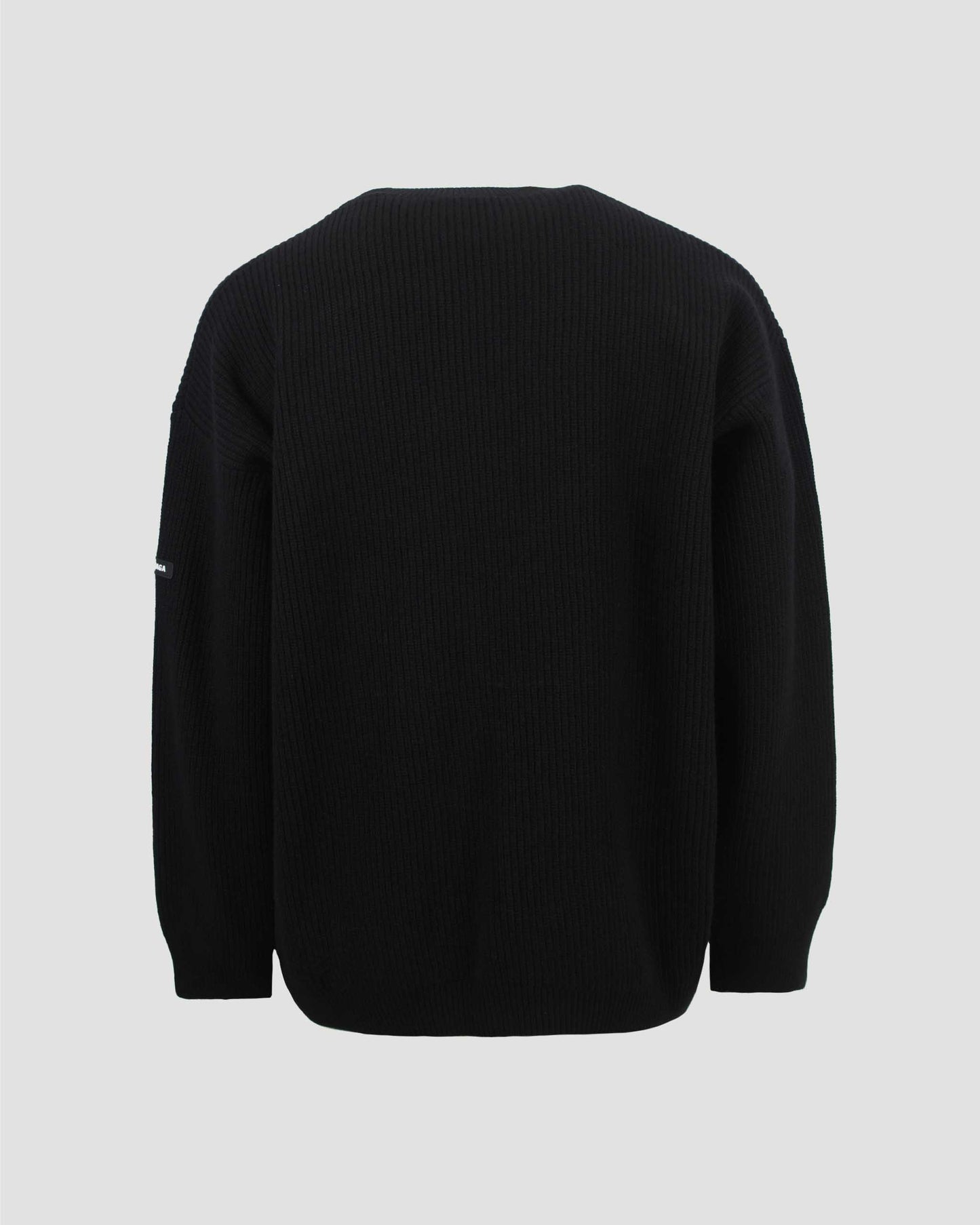 Patch Crewneck Sweater in Black