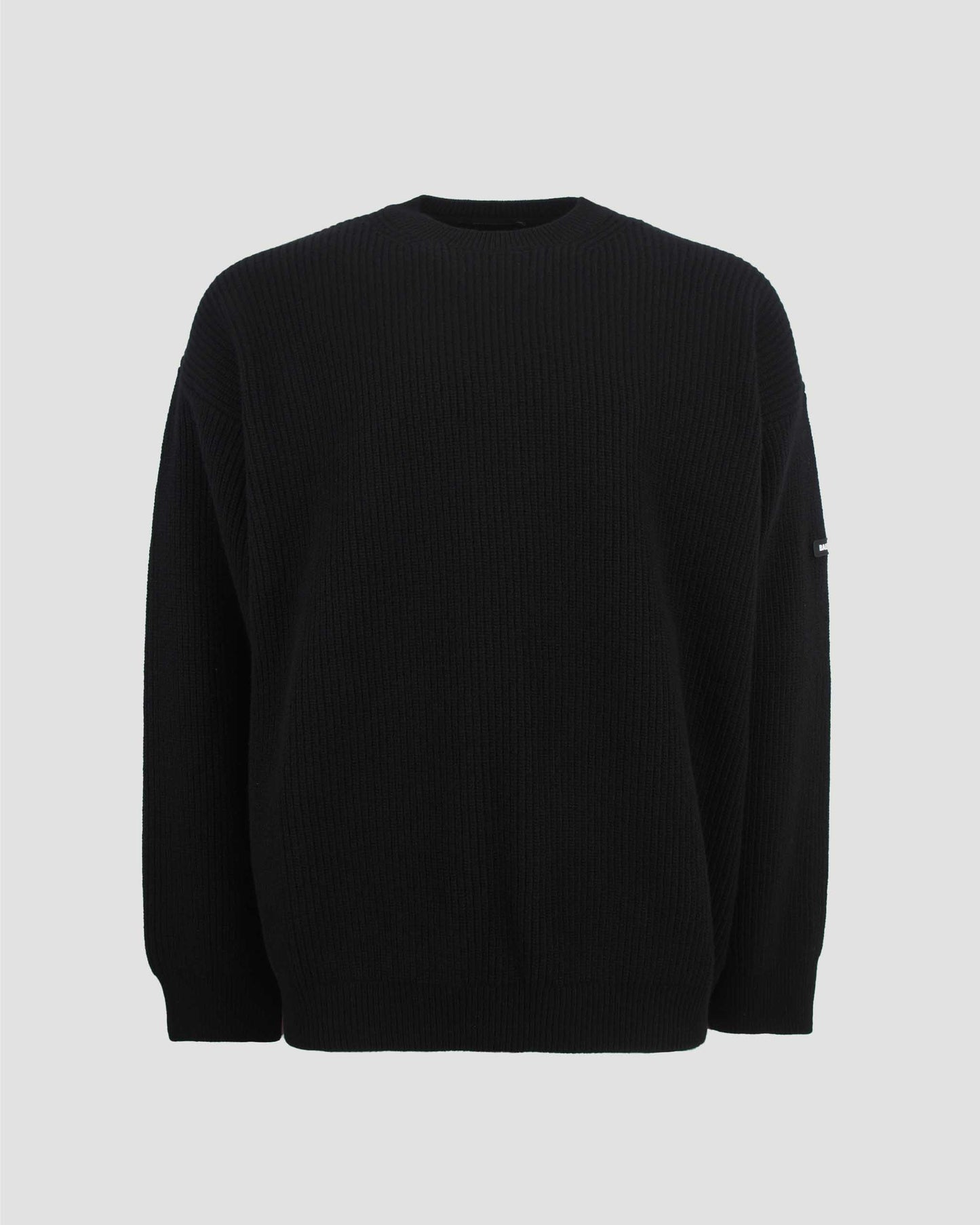Patch Crewneck Sweater in Black