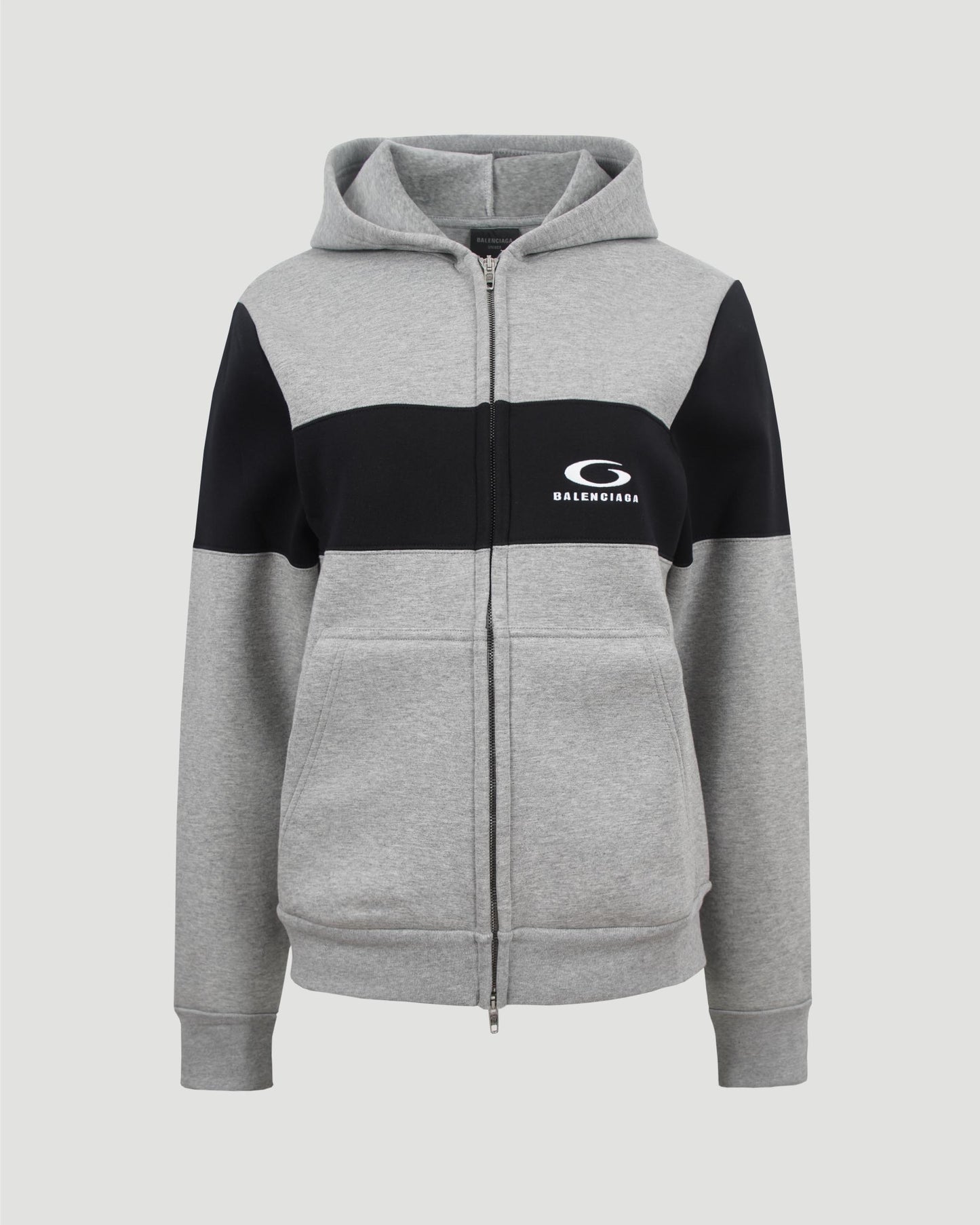 ZIP-UP HOODIE IN GREY AND BLACK