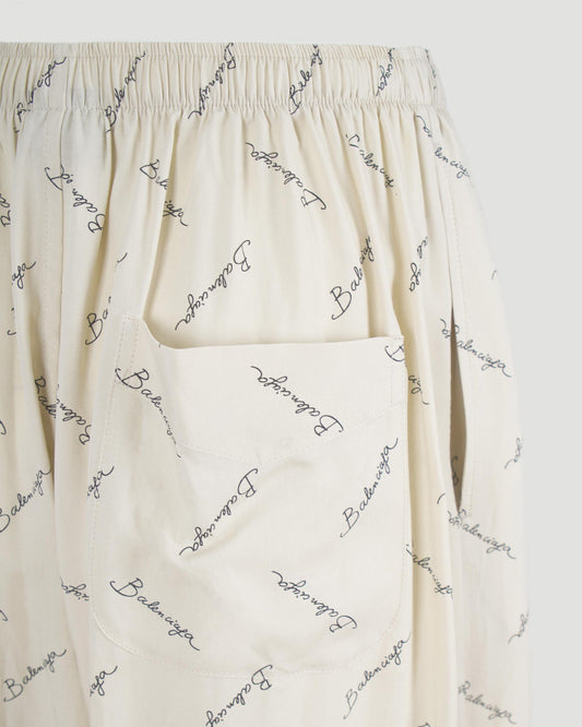 Silk Satin Pants in Beige