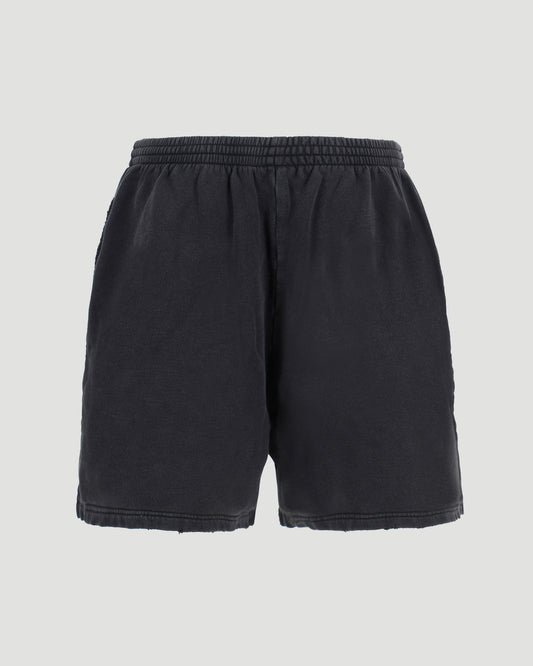 Cotton Shorts in Faded Black