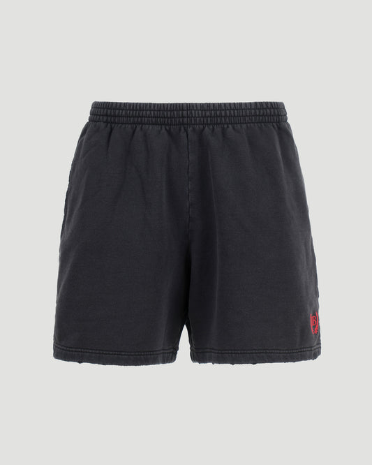 Cotton Shorts in Faded Black