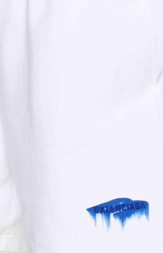 Wet Brush Relaxed Fit Shorts in White
