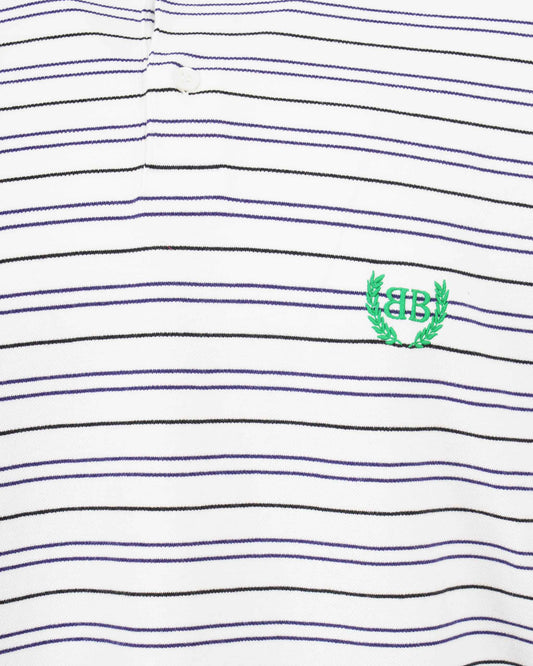 Striped polo shirt in white