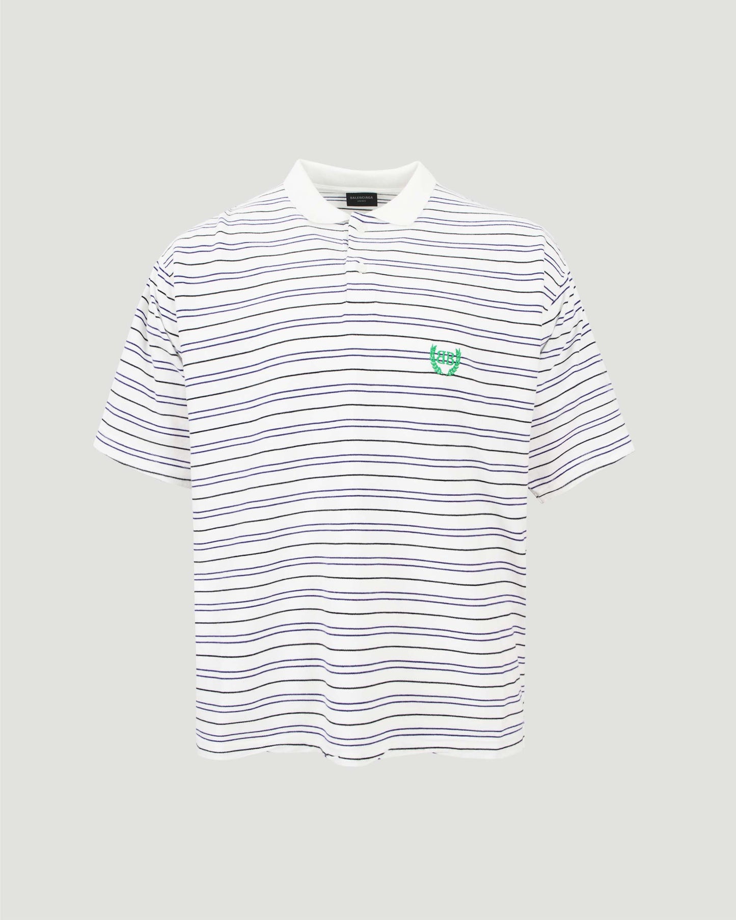 Striped polo shirt in white