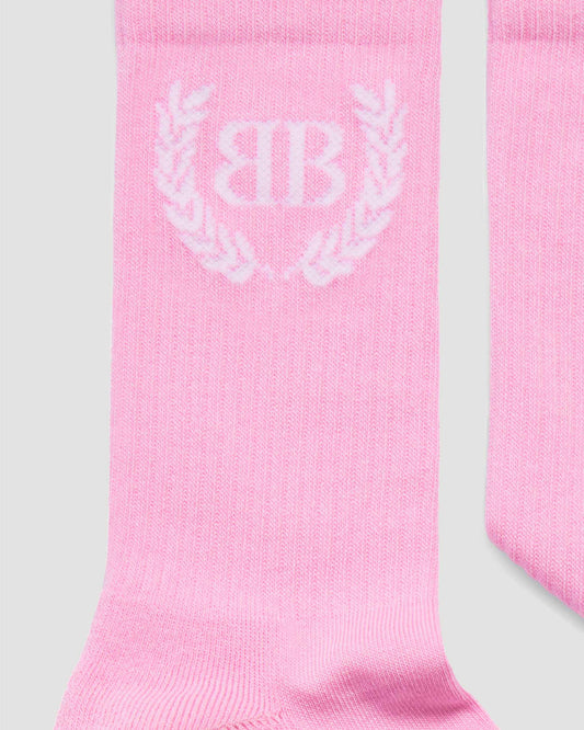 Laurel Classic Socks in Baby Pink And White