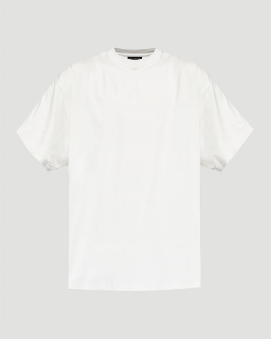 Security Tape Logo Oversized T-shirt in White And Red