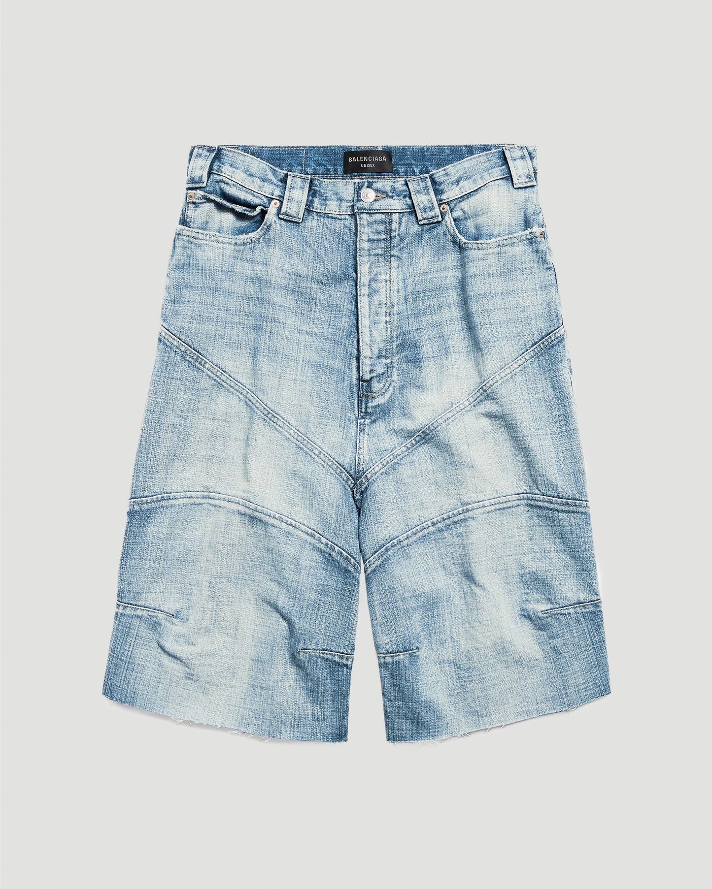 Knee Dart Shorts in Light Blue