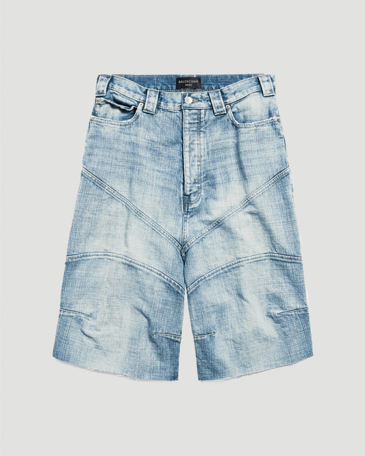 Knee Dart Shorts in Light Blue