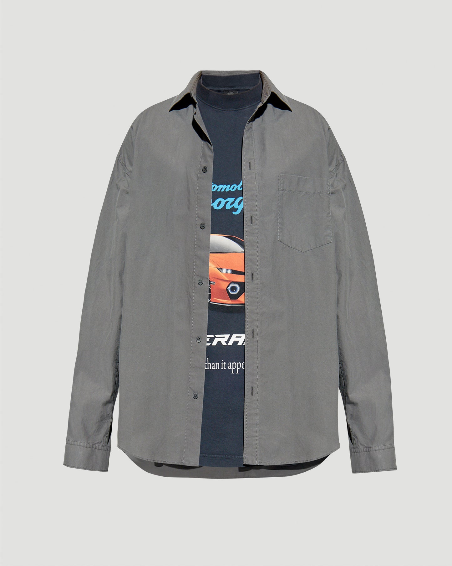 Automobili Lamborghini Layered Shirt in Dark Grey
