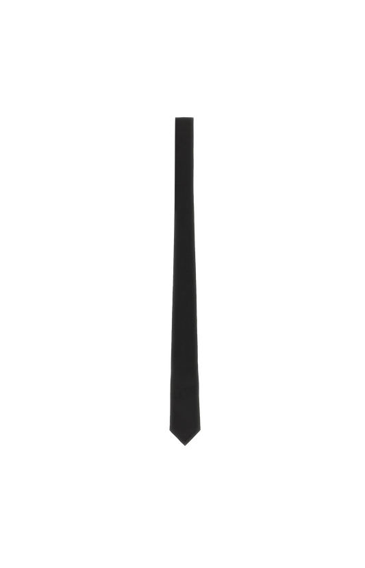 Balenciaga Silk Tie in Black — front view