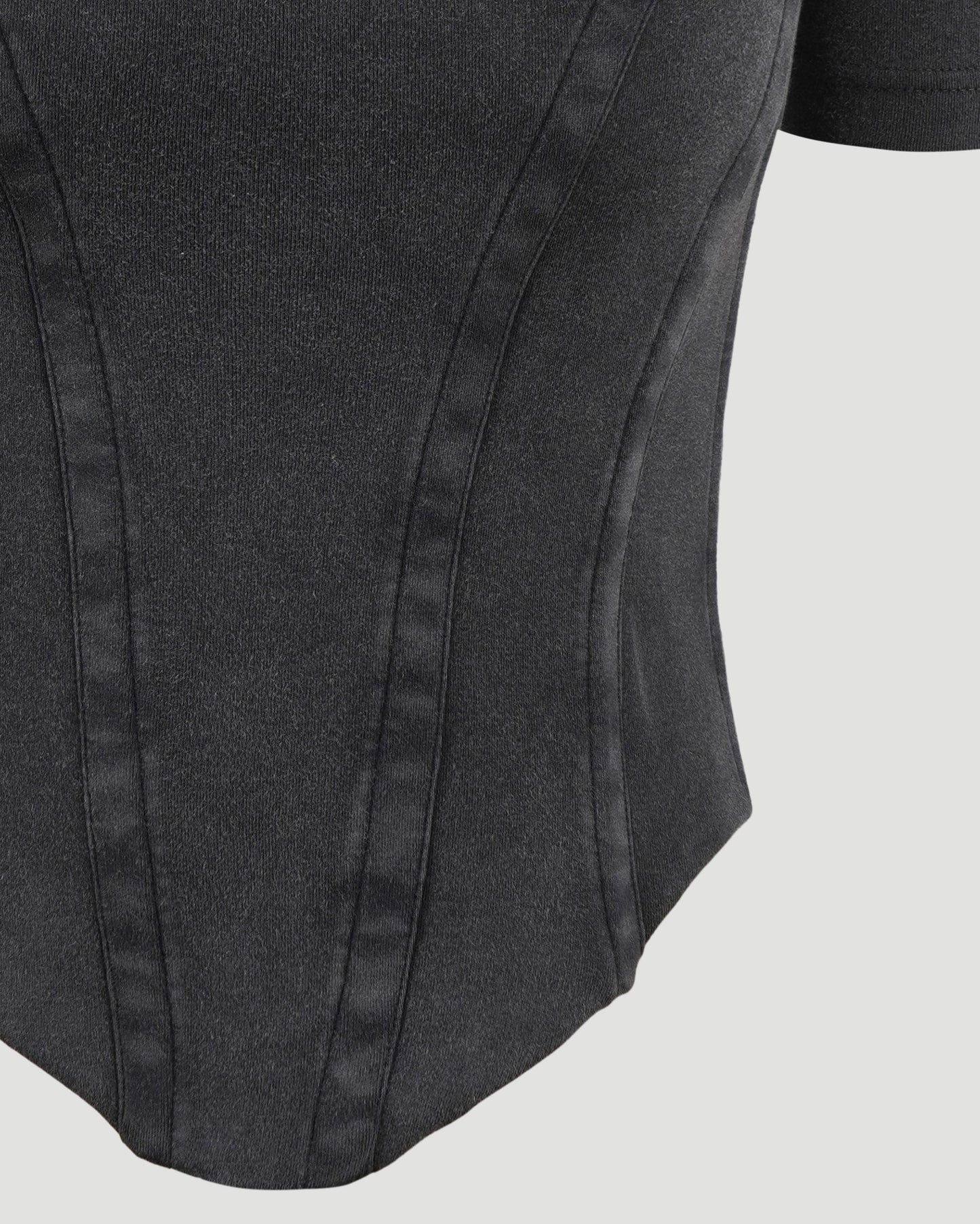 Corseted T-Shirt in Black