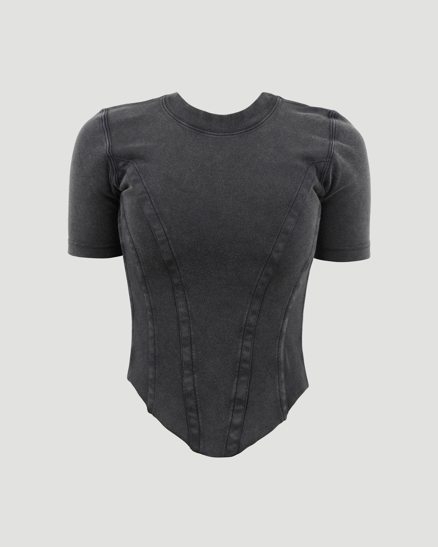 Corseted T-Shirt in Black