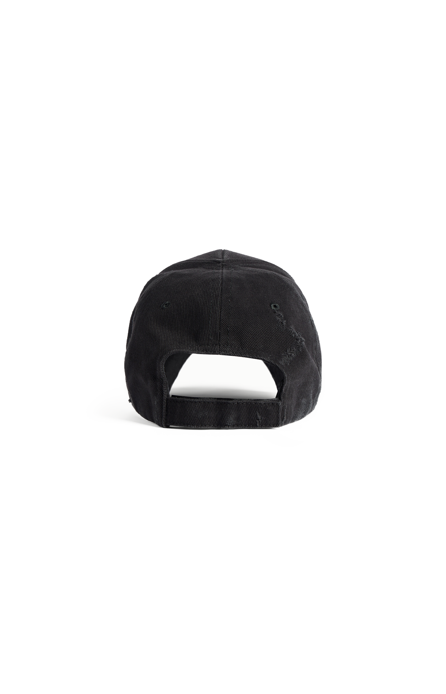 Tilted Typo Cap in Black Cotton Drill