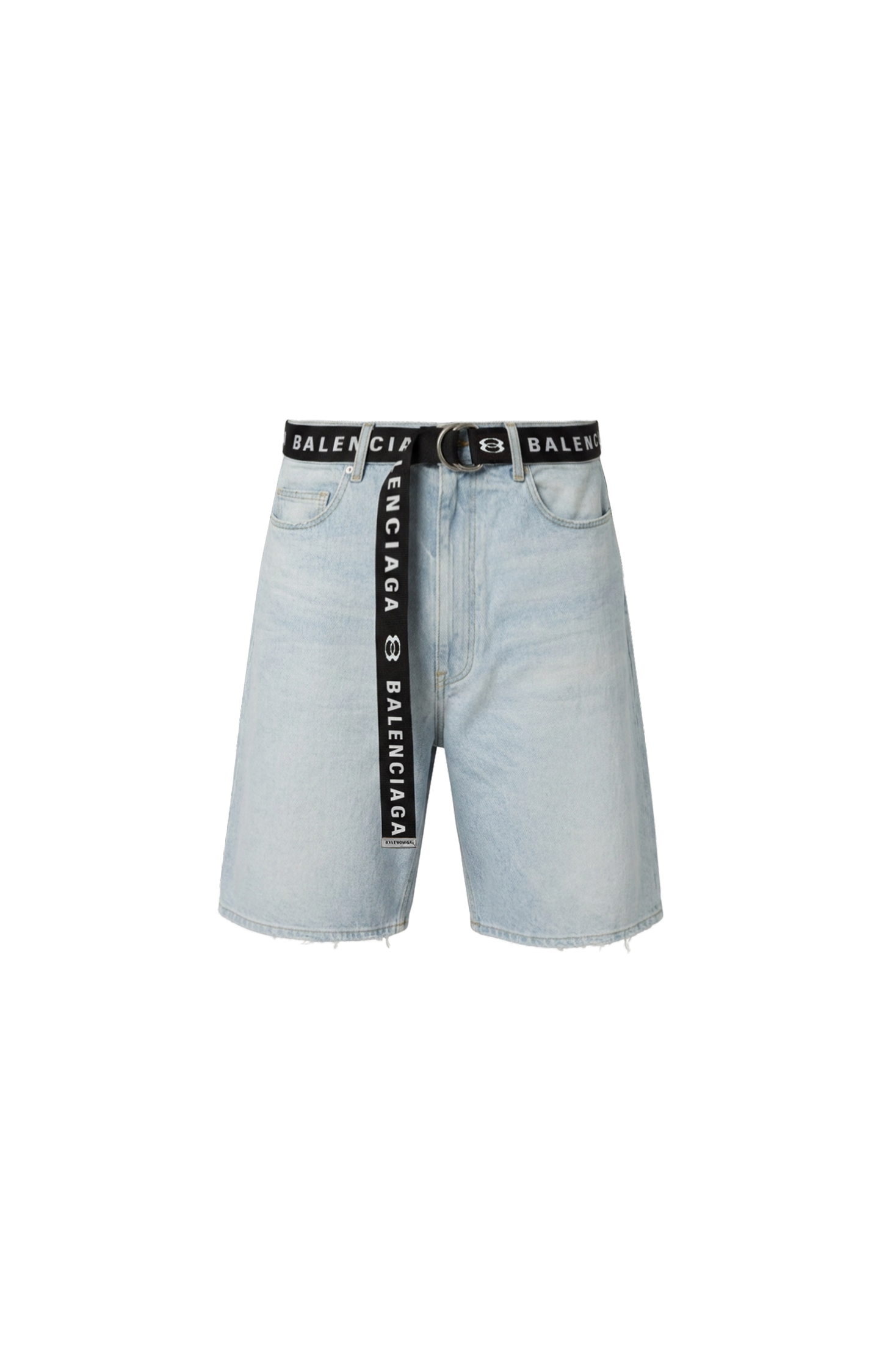 Belted Shorts in light blue organic Japanese denim