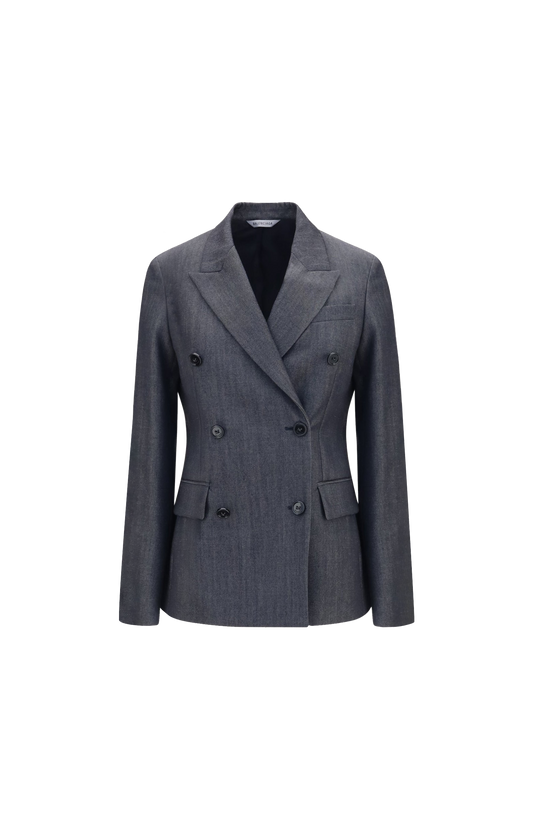 Double-breasted Tailored Jacket in Dark Navy