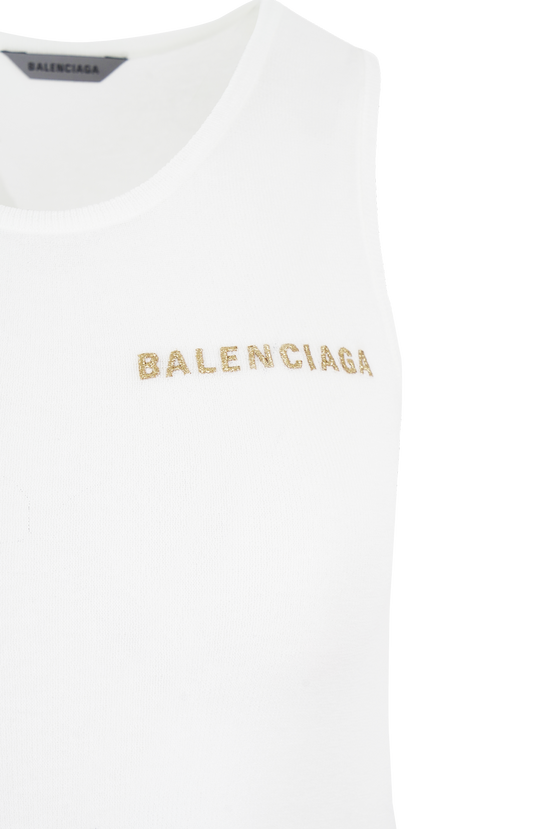 Tank Top in white light knit cotton