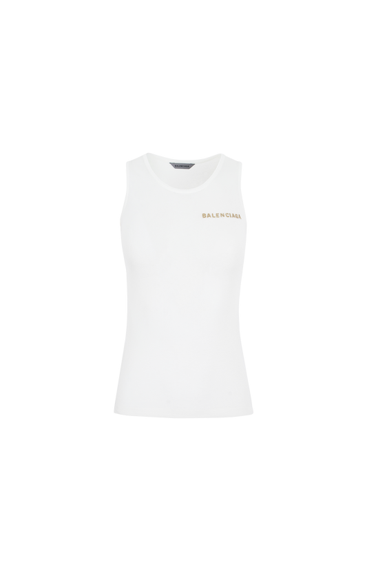 Tank Top in white light knit cotton