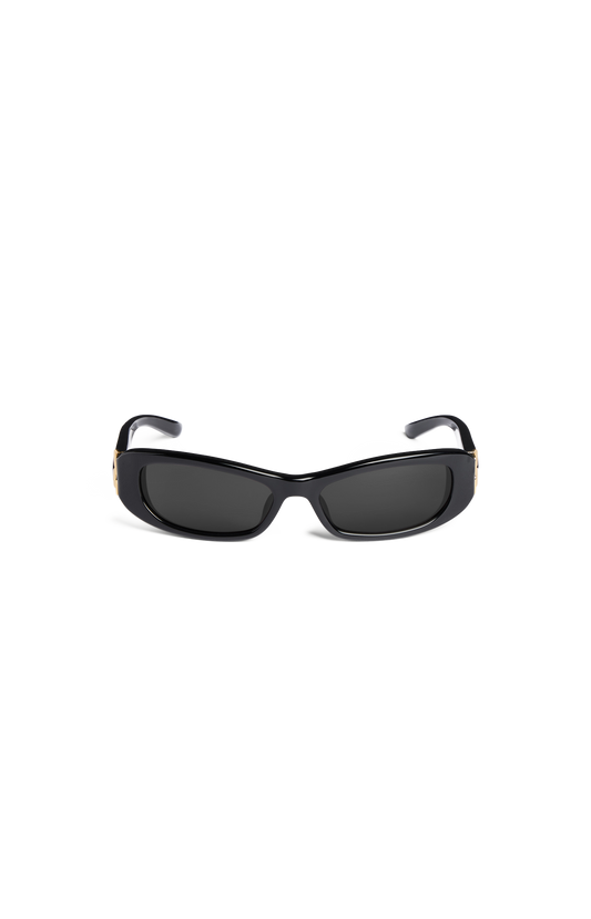 Balenciaga Cosmo Rectangle Sunglasses in Black — front view