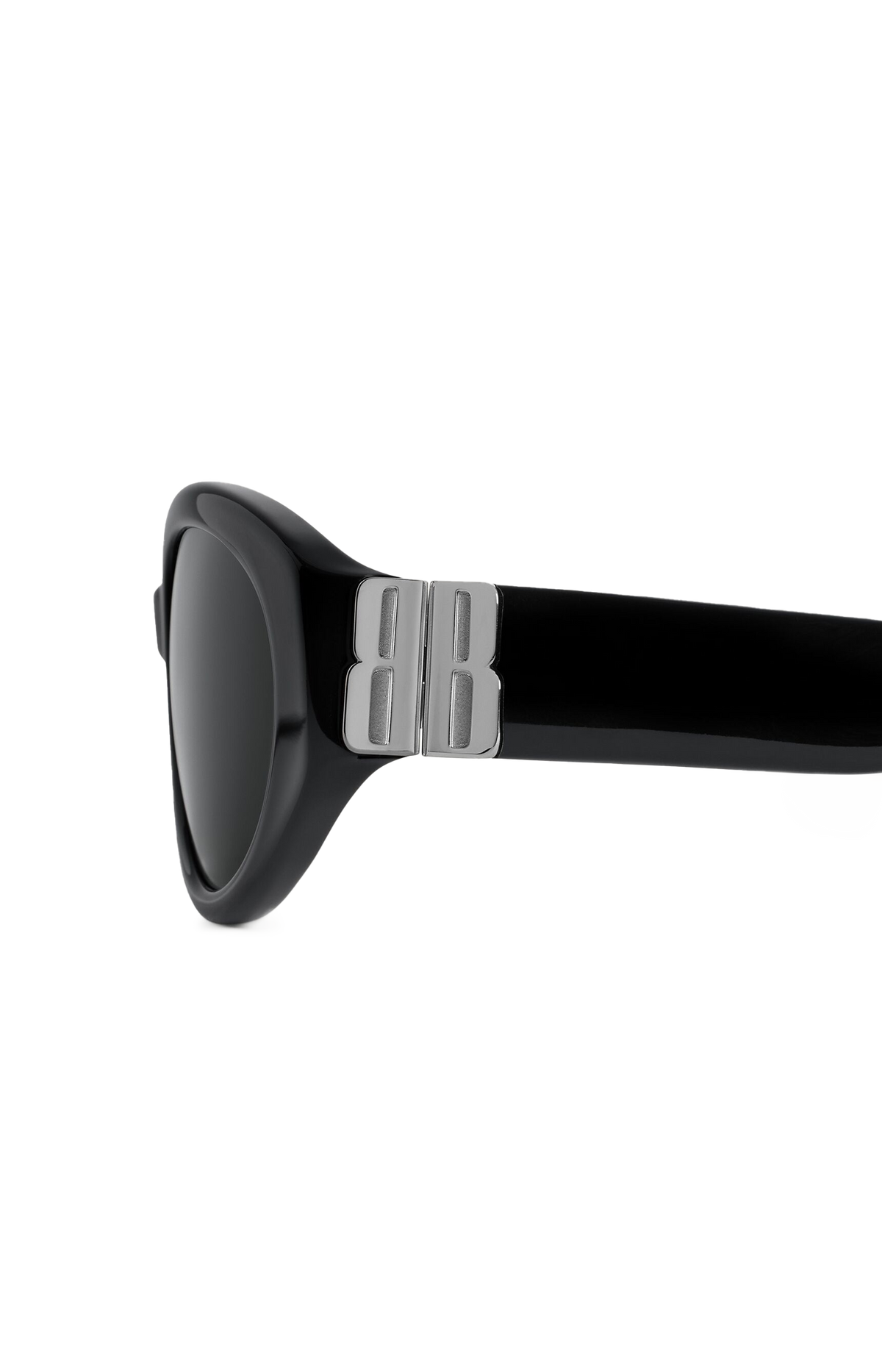 Balenciaga Cosmo Round AF Sunglasses in Black and Silver — product photo 3