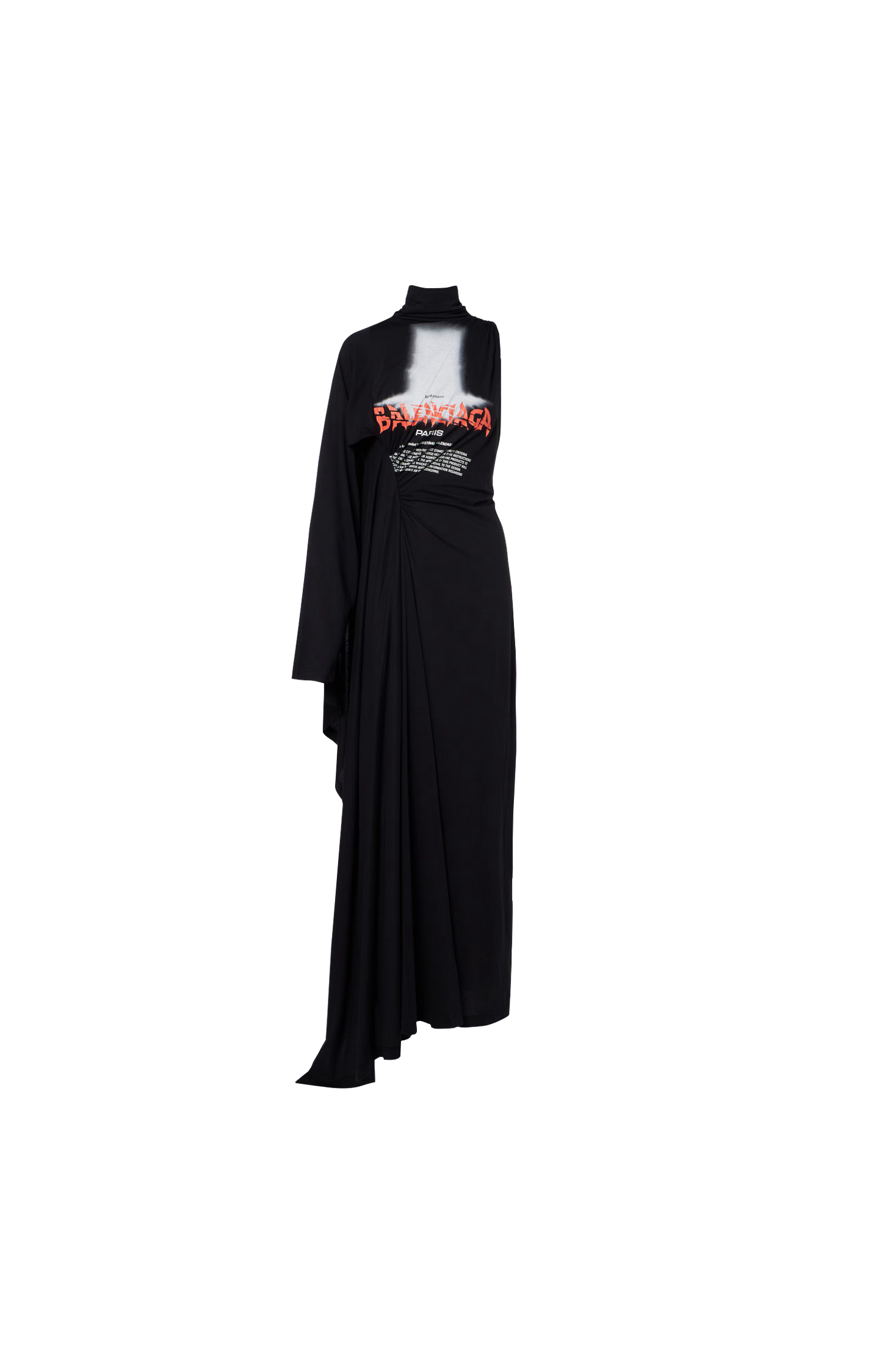The Door Long Draped Dress in Black