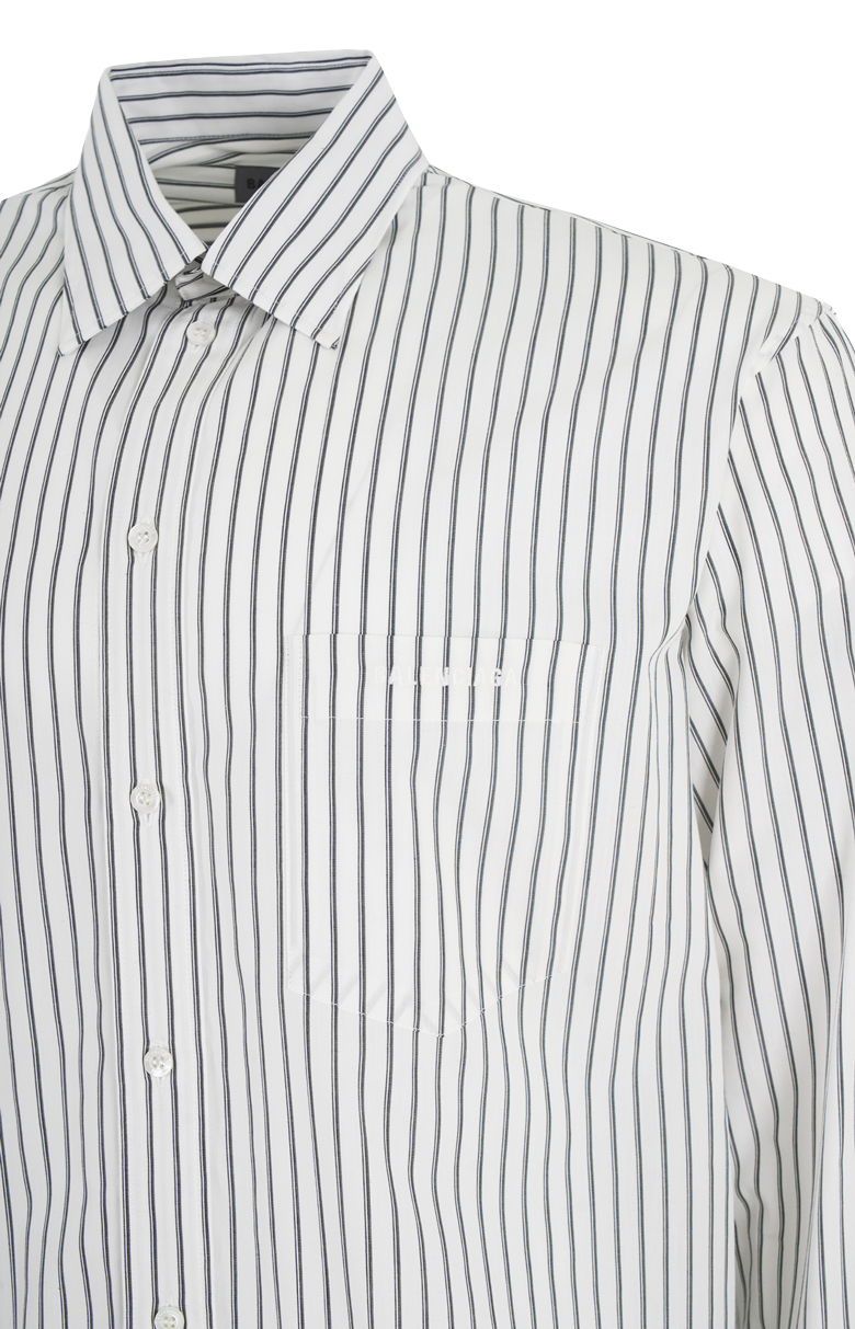 Striped Cotton Shirt in White