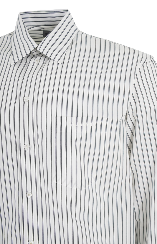 Balenciaga Striped Cotton Shirt in White — product photo 2