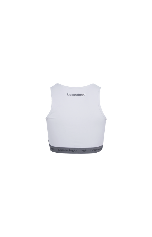 Cropped Sleeveless Top in white