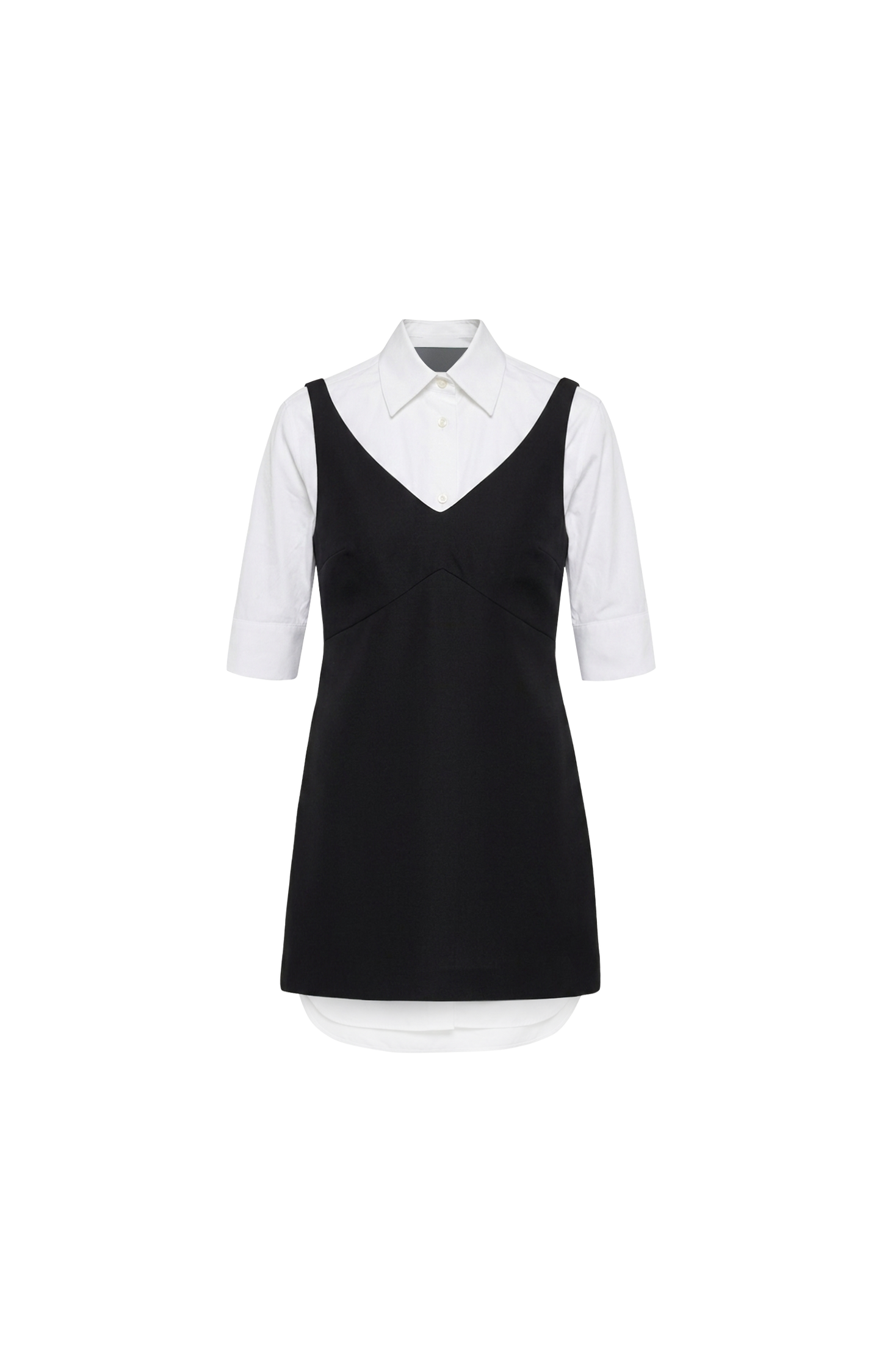 Hybrid Shirt Dress in Black