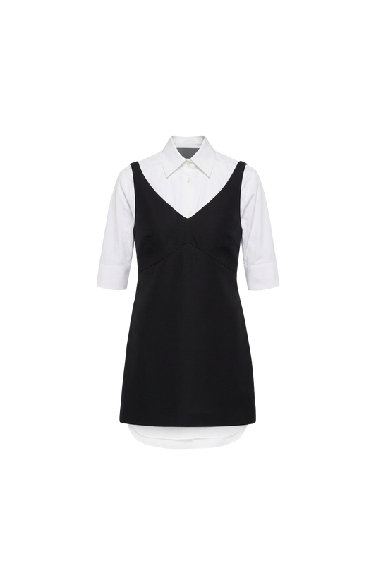 Hybrid Shirt Dress in Black