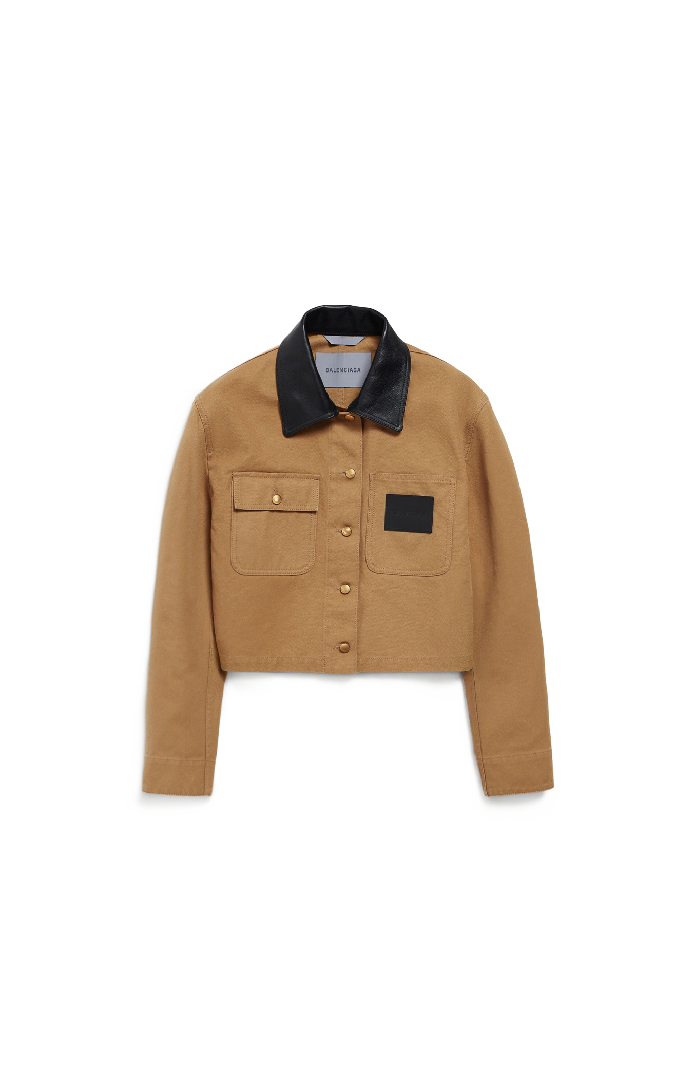 Cropped Workwear Jacket in Beige