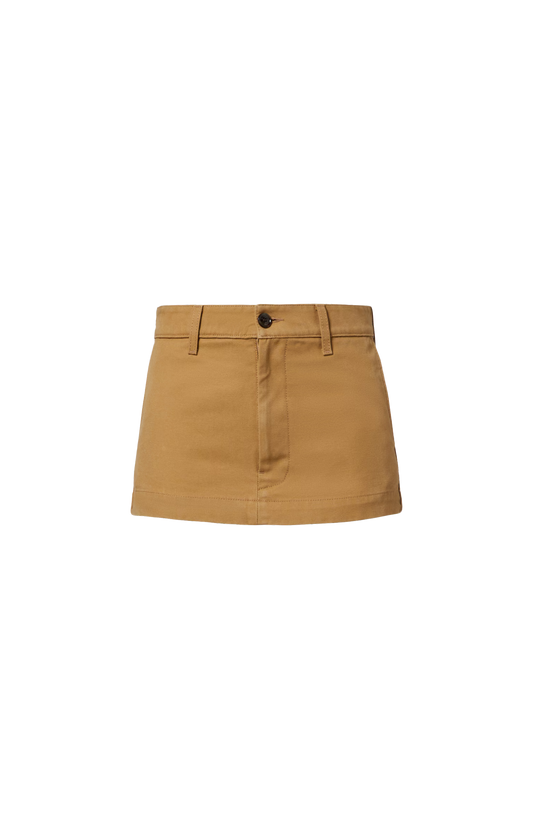 Mini Cotton Skirt in Beige