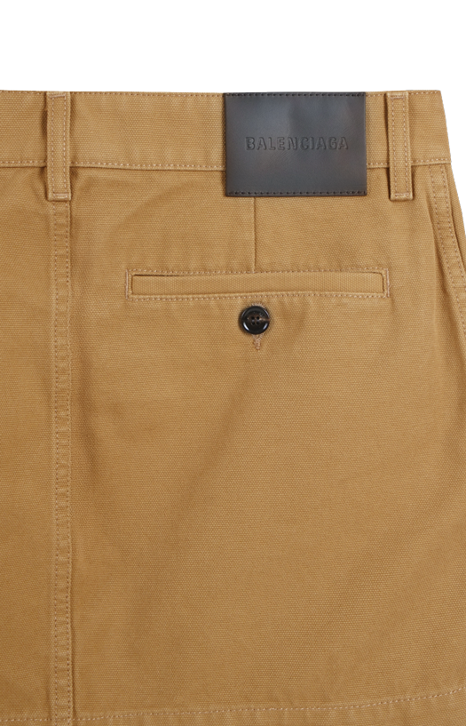 Mini Cotton Skirt in Beige