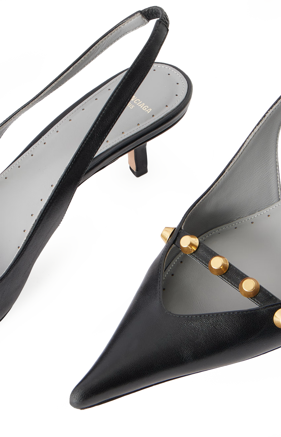 Midnight City Leather Slingback Pumps in Black